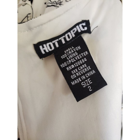 Hot Topic DRESS Size 2 XXL NWOT DINOSAUR FOSSIL Foliage EMPIRE MIDI Tie Front - Picture 5 of 9